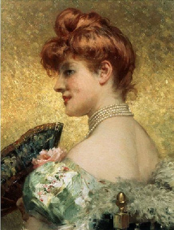 Ritratto di giovane donna con collana di perle